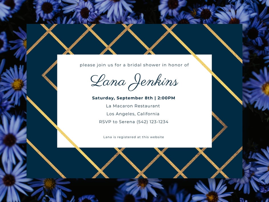 Elegant vintage golden style bridal party invitation