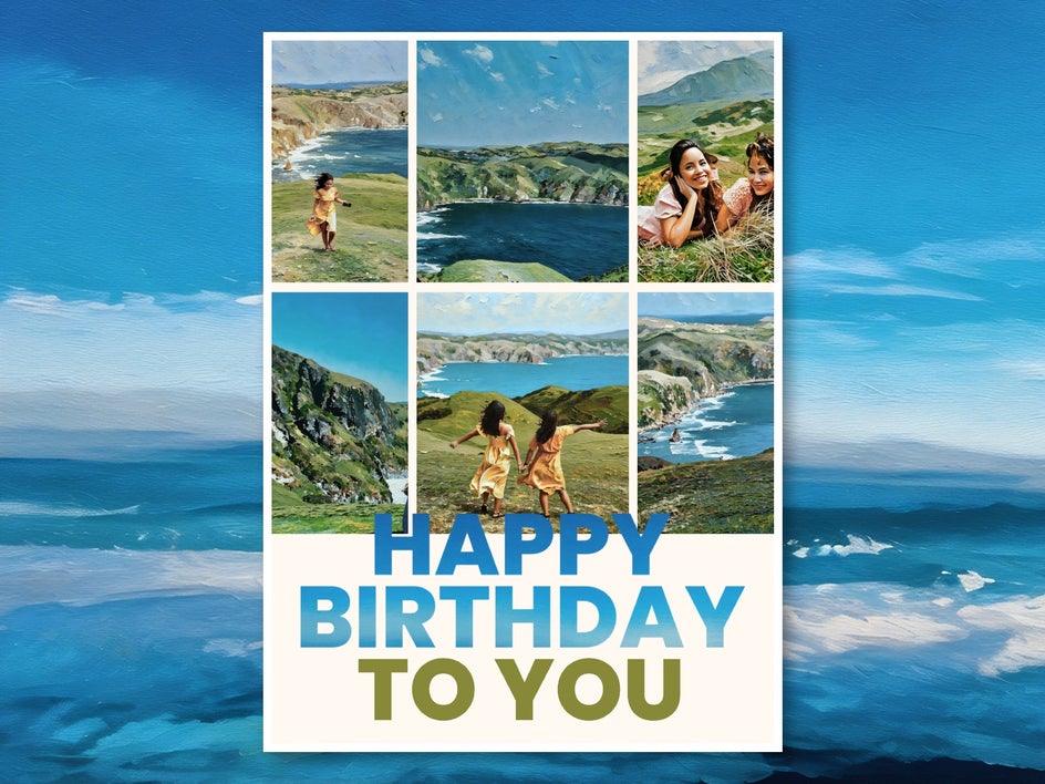 Artsy birthday card collage