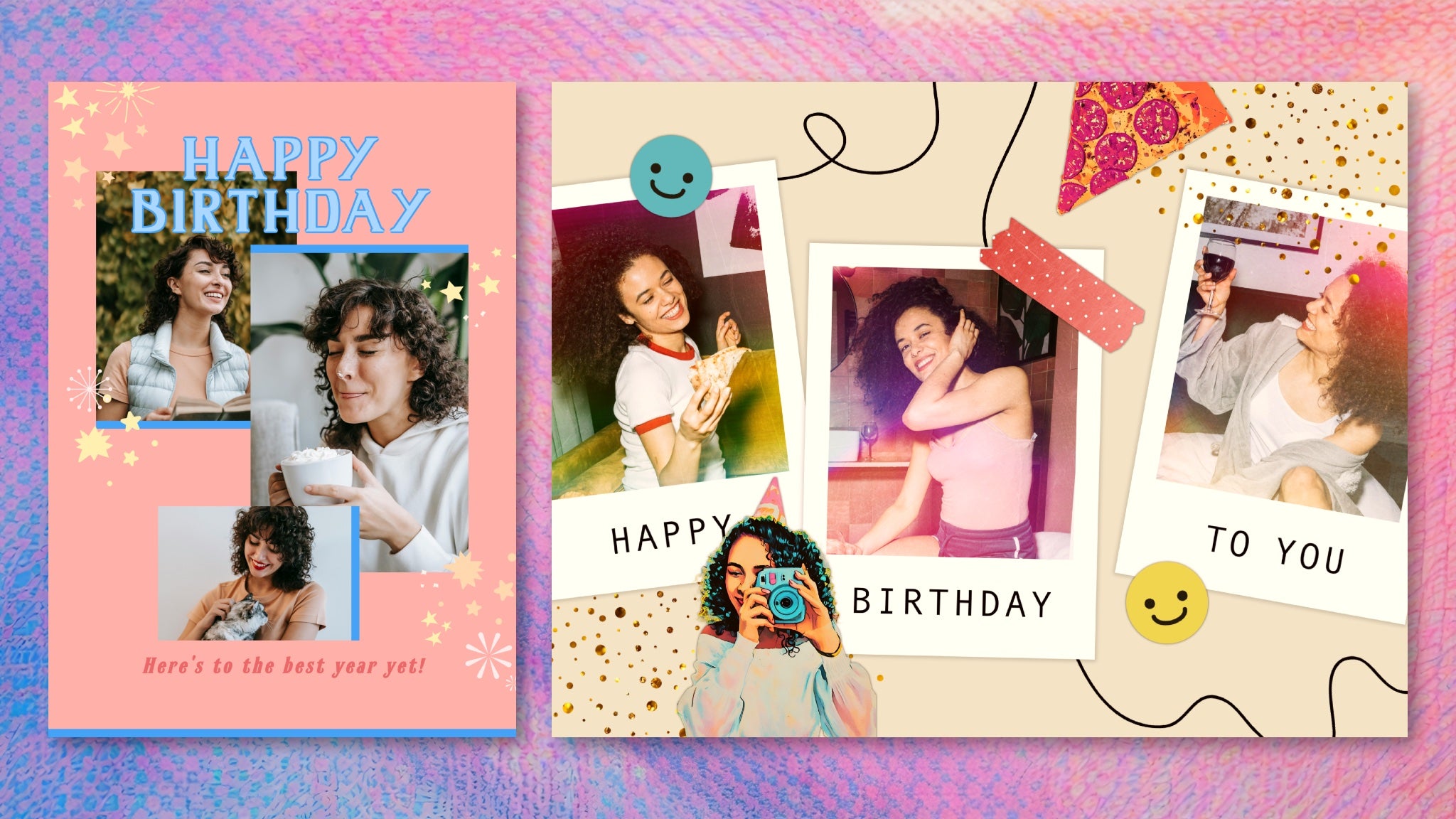 Collage birthday card templates for various age groups featured image