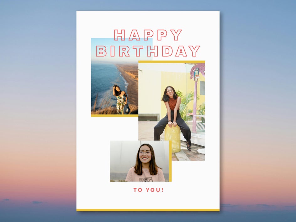 Before happy birthday collage card