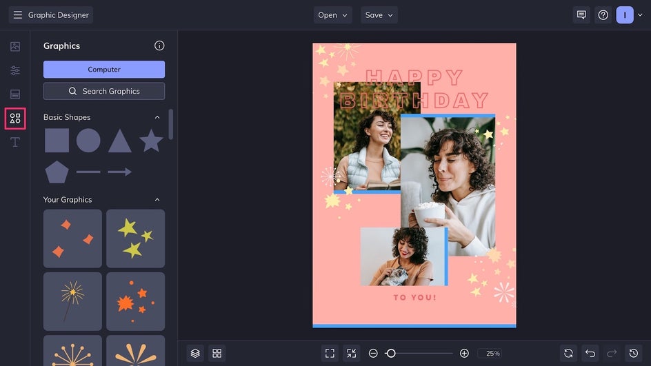Graphics tab highlighted to customize graphics