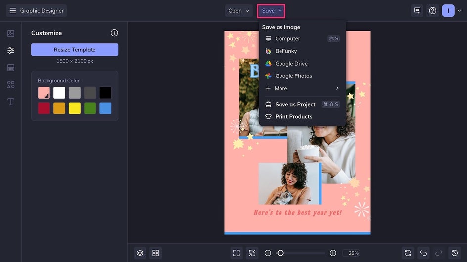Save final happy birthday collage