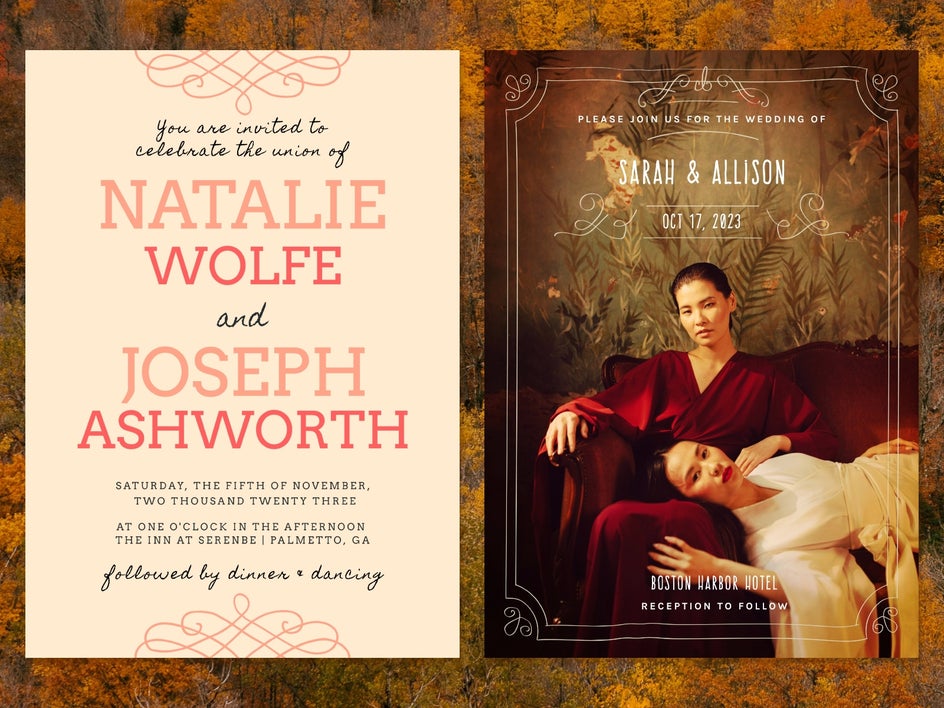 fall wedding invites