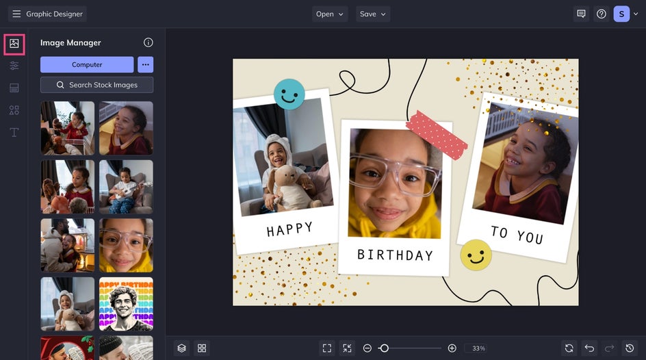 Add images to Designer template from Image Manager