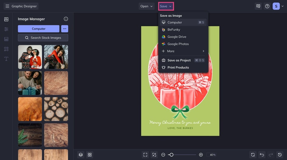 Save final Smart Template holiday card
