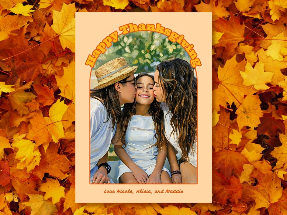 Happy Thanksgiving Oil Painting family portrait