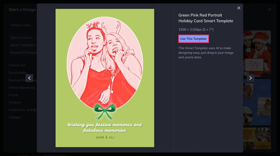 Use This Template highlighted to start customizing