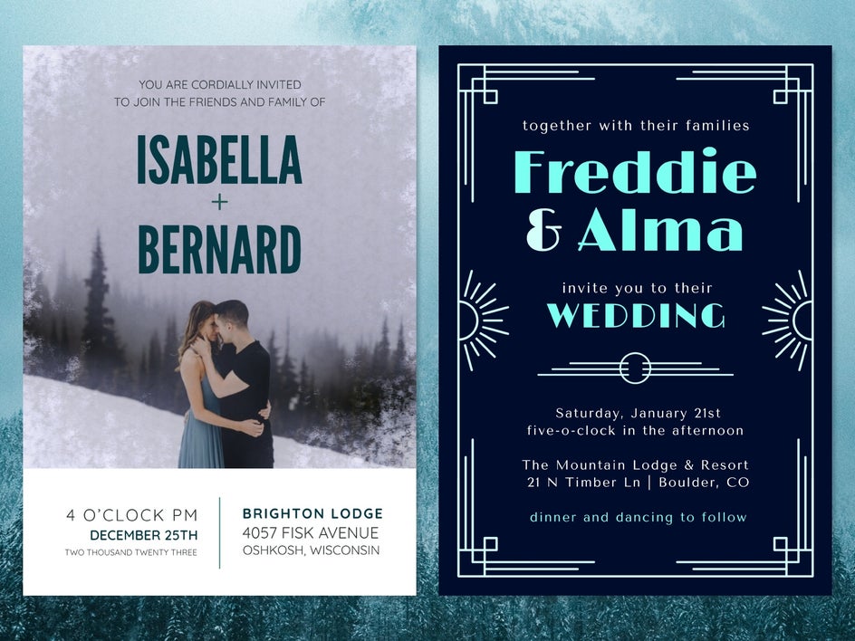 winter wedding invites