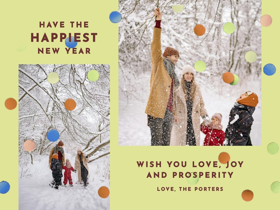Colorful Bright Circles New Year Card