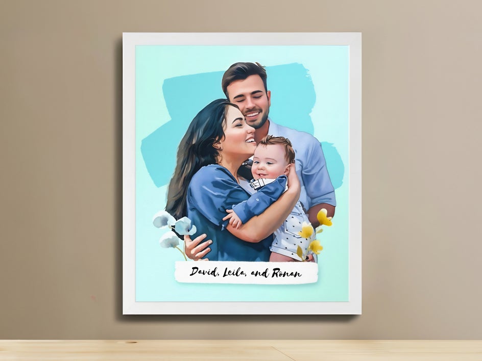 final family portrait on frame wall mockup