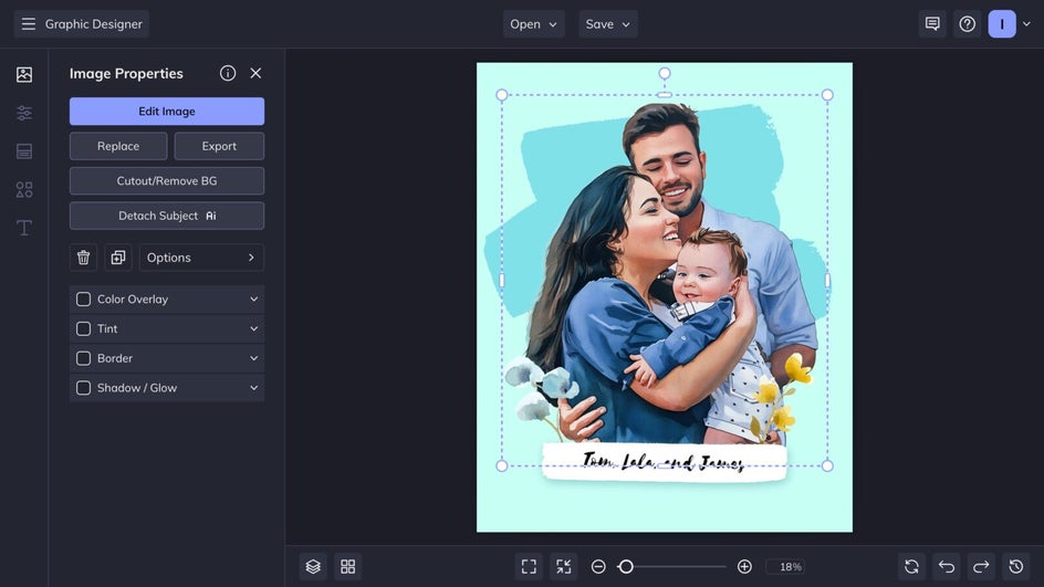Add new photo to Family Portrait design
