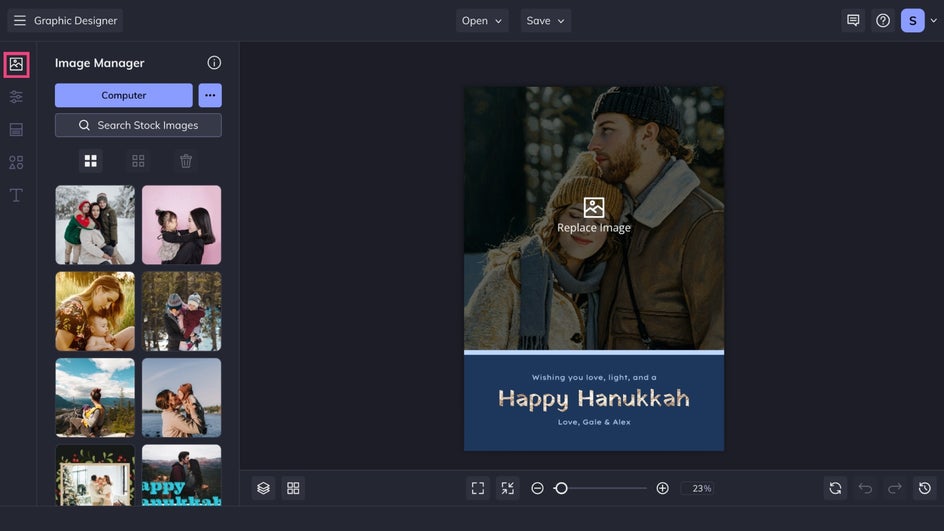 Image Manager holiday family photo
