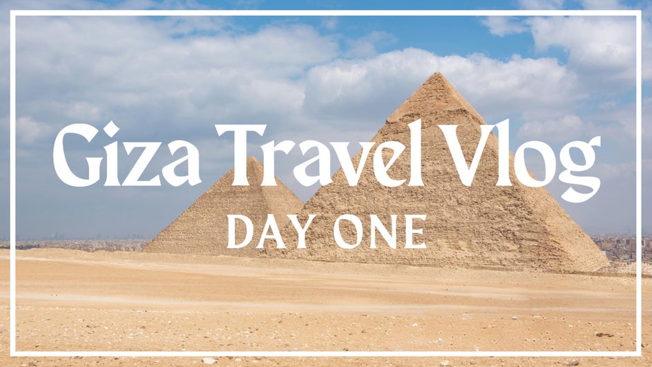 Giza travel vlog YouTube thumbnail with Object Eraser used on human subject