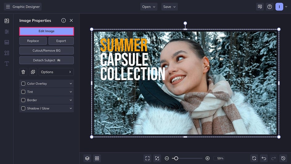 Open the Photo Editor in the Graphic Designer