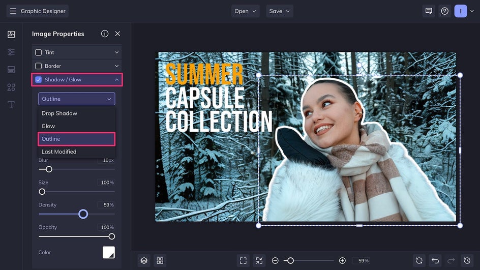 Add outline to detached subject