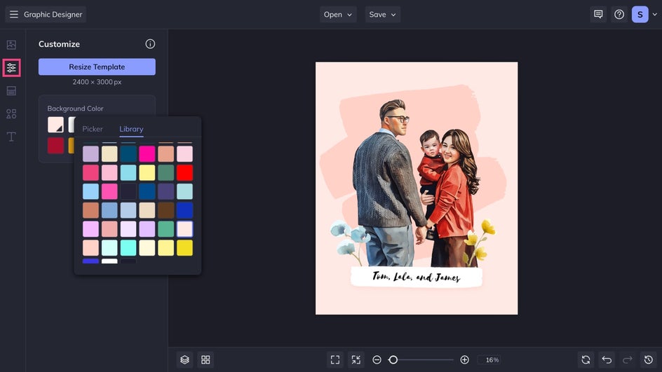 Customize the background and graphics of smart template