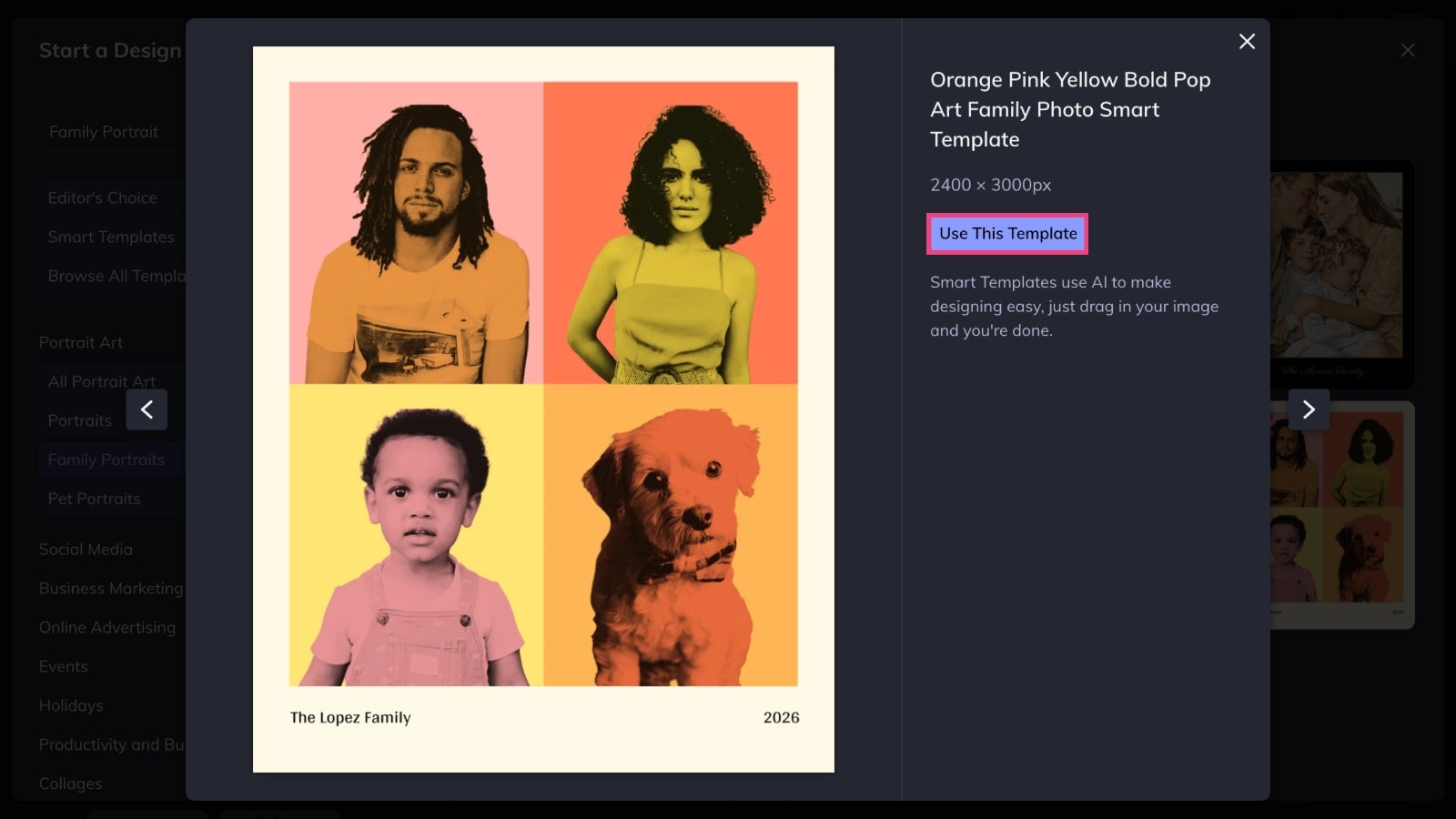 Customize Smart Templates to Make Family Portrait Design Effortless ...