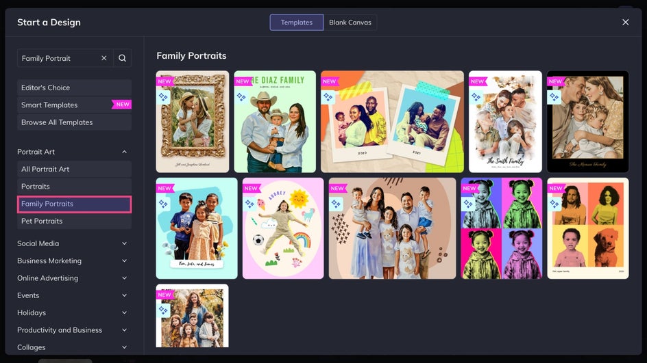 Family Portraits category of Graphic Designer