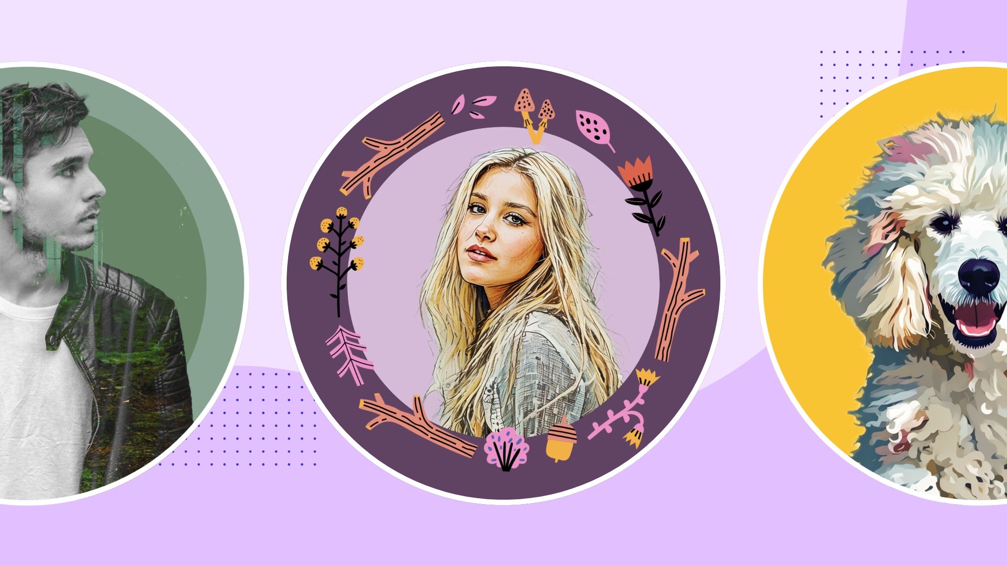 Featured profile pictures created with Smart Templates