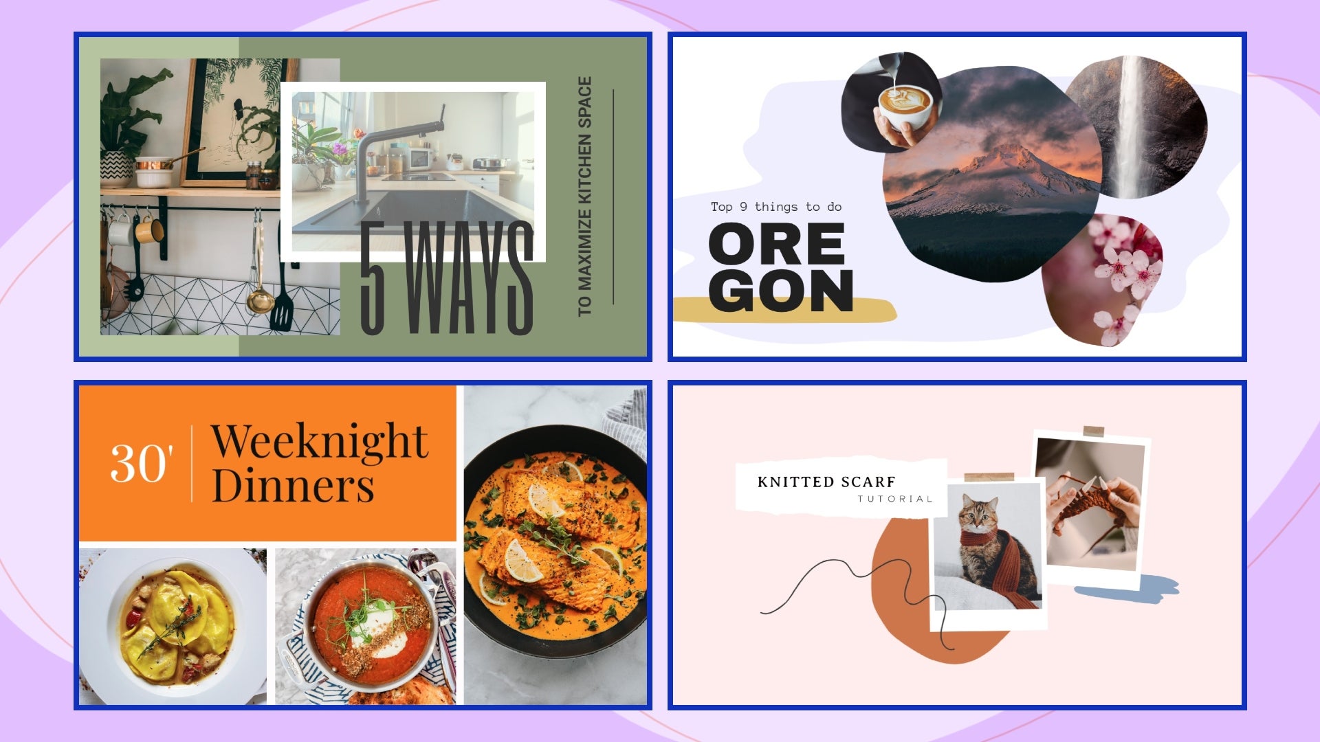 Featured YouTube collage thumbnails 2x2 grid