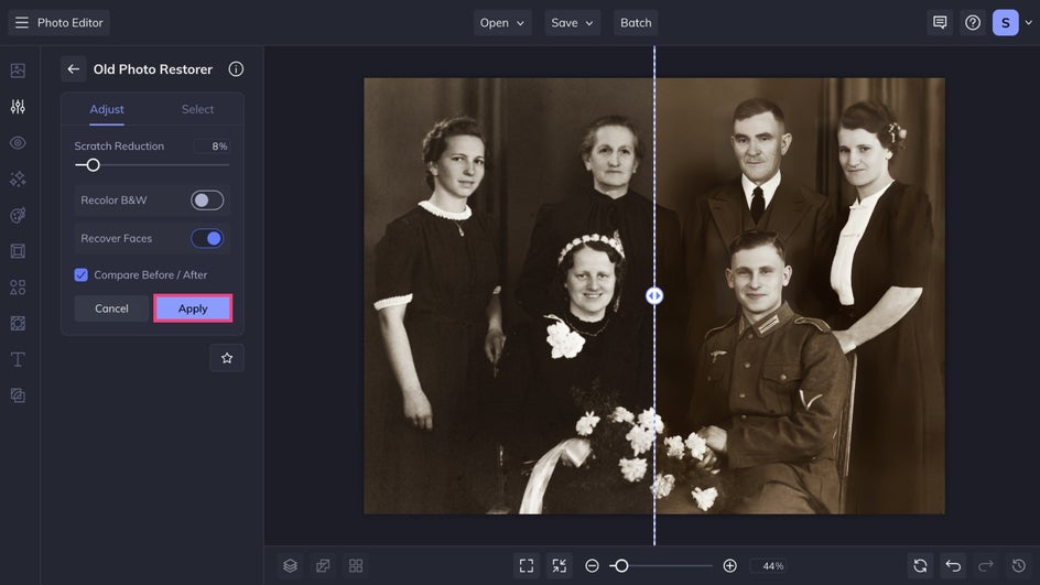 Apply Old Photo Restorer results