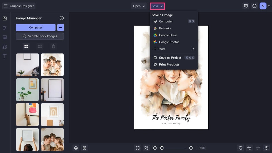 Save final portrait art design
