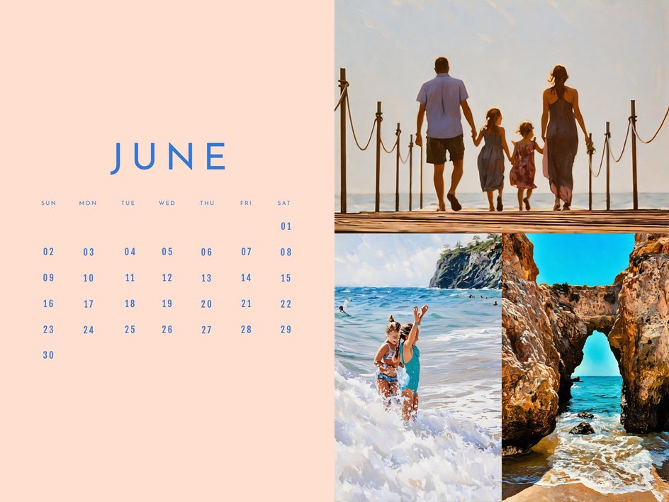 summer oil painting calendar