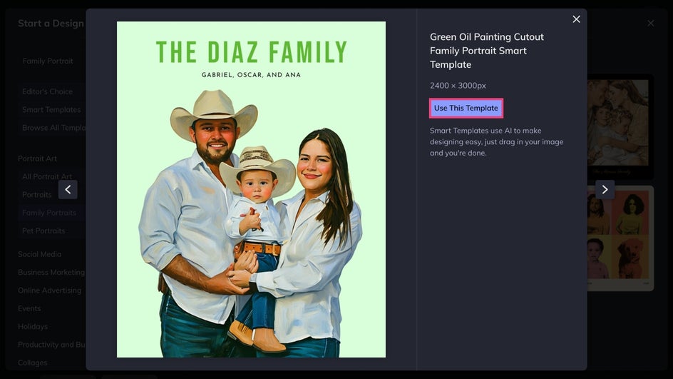 use this template oil family portrait