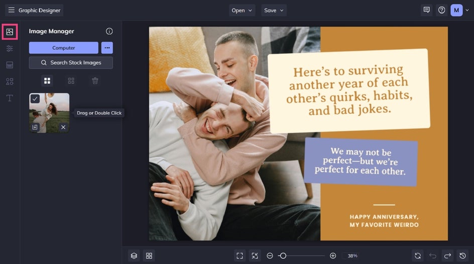 Adding a new placeholder photo to a template.