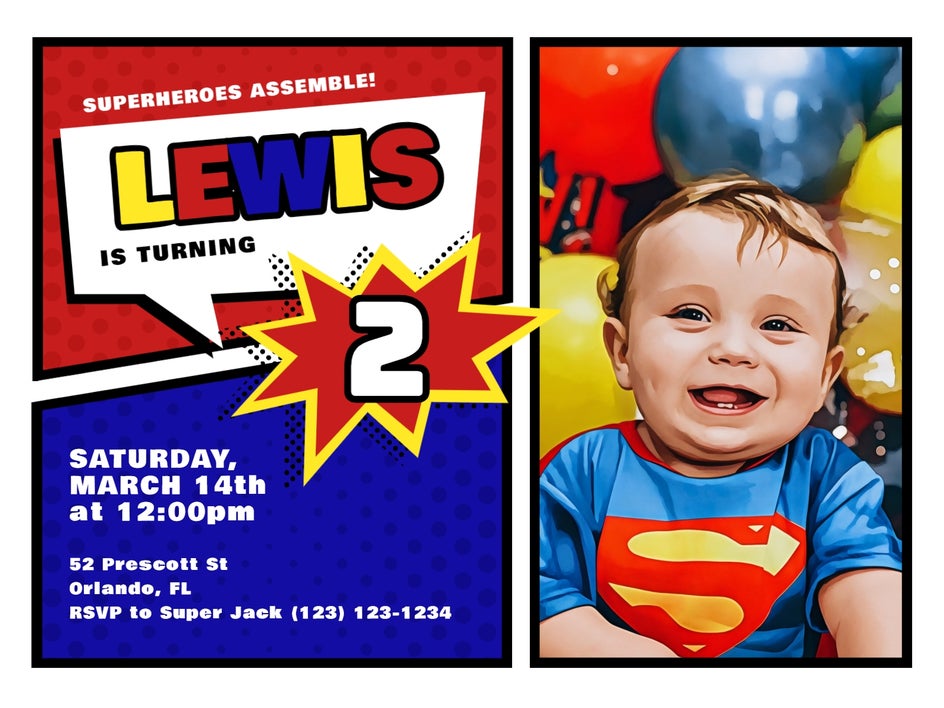 Birthday invitation after photo edits.