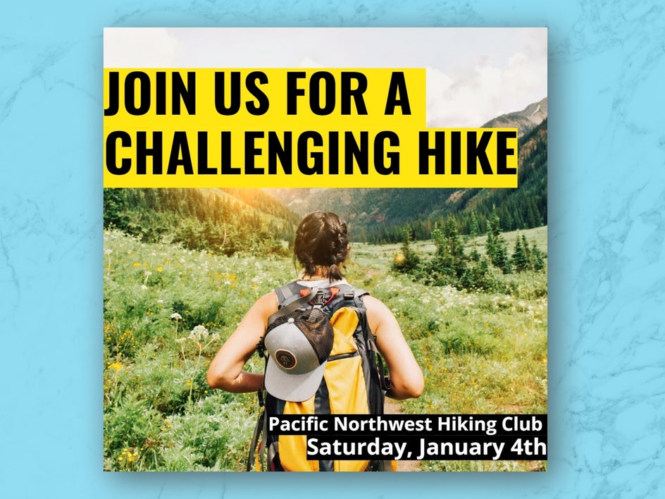 Social media template for Instagram after photo edit.