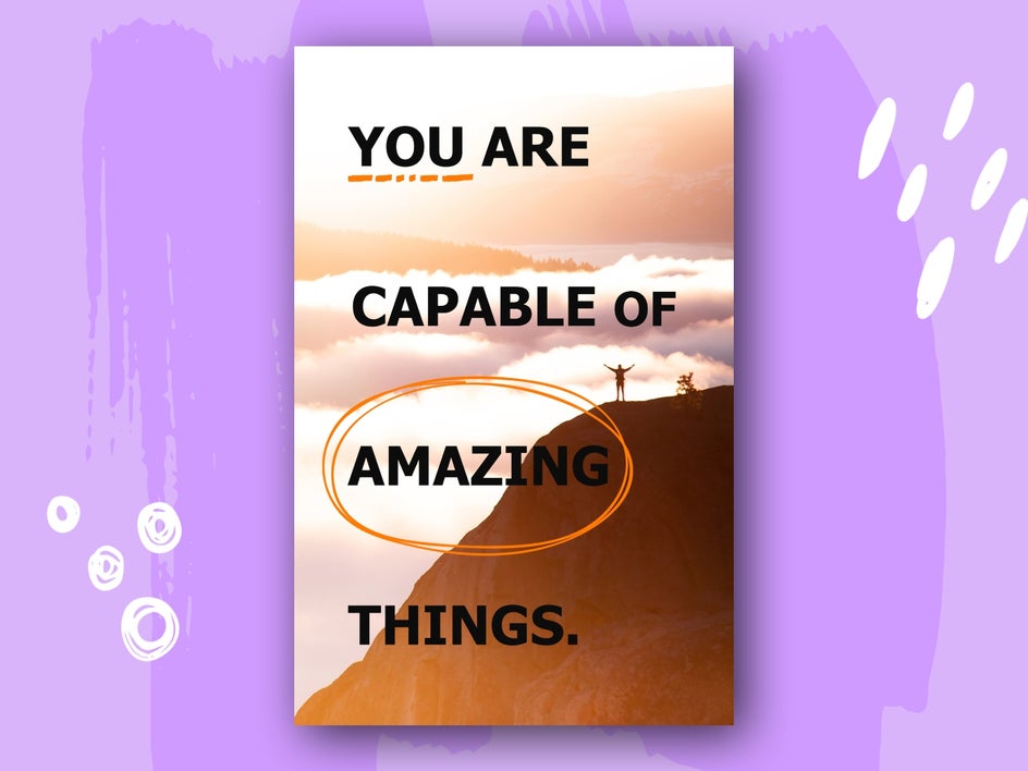 Classroom poster design for confidence and encouragement.