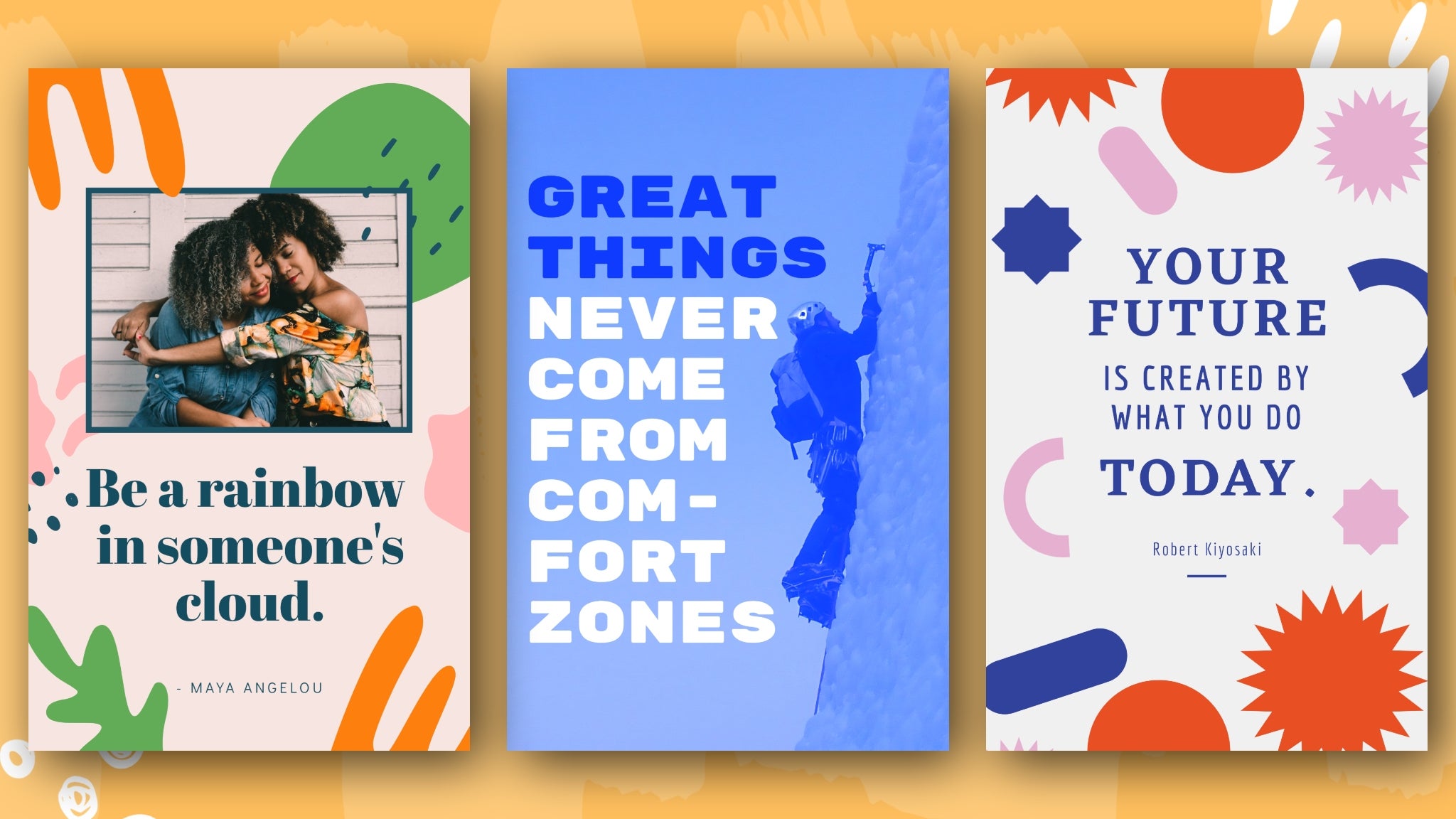 Examples of motivational quote posters for your classroom.