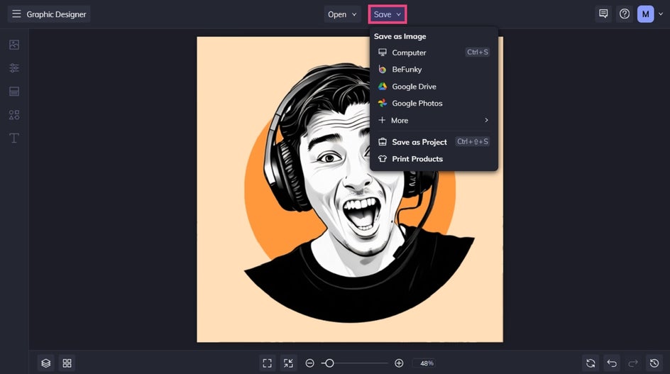 Saving Twitch Profile Picture in BeFunky.