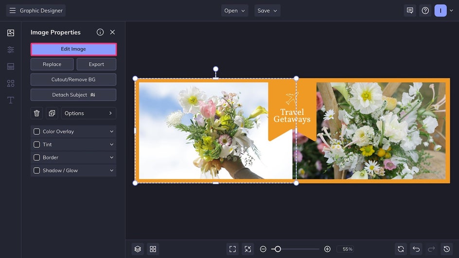 Access the in-platform Photo Editor from BeFunky