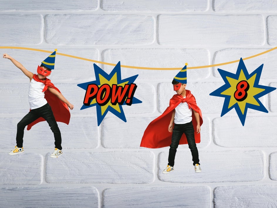 Custom superhero bunting for kids