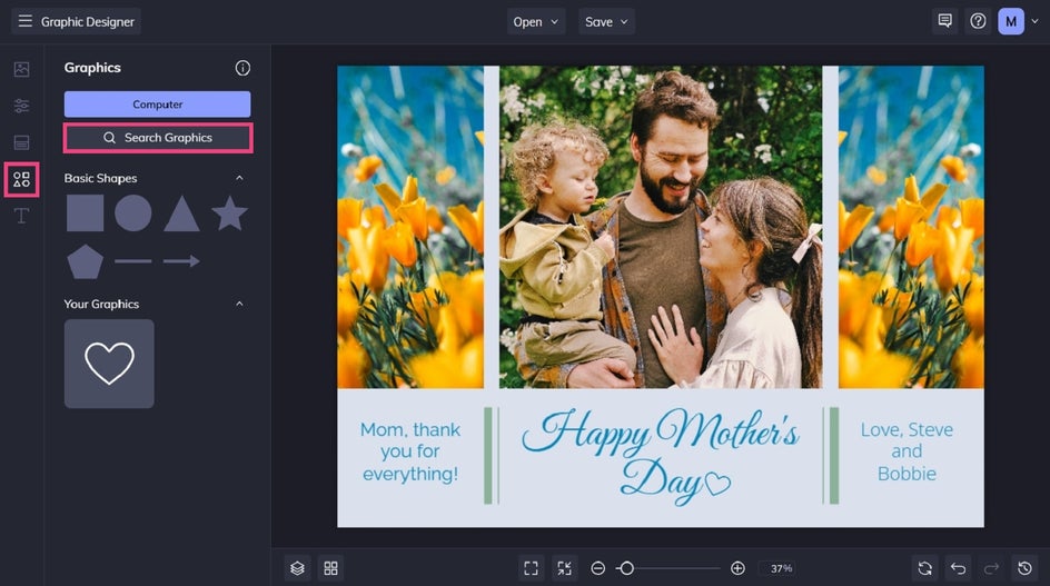 Adding a graphic into a custom mother