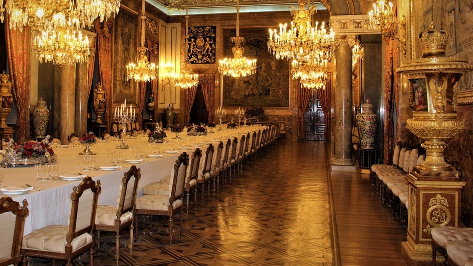 elegant ballroom virtual meeting background.