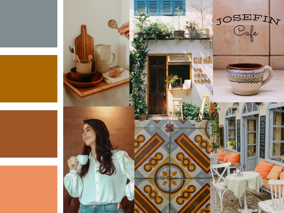 Cafe branding color palette inspiration for a brand