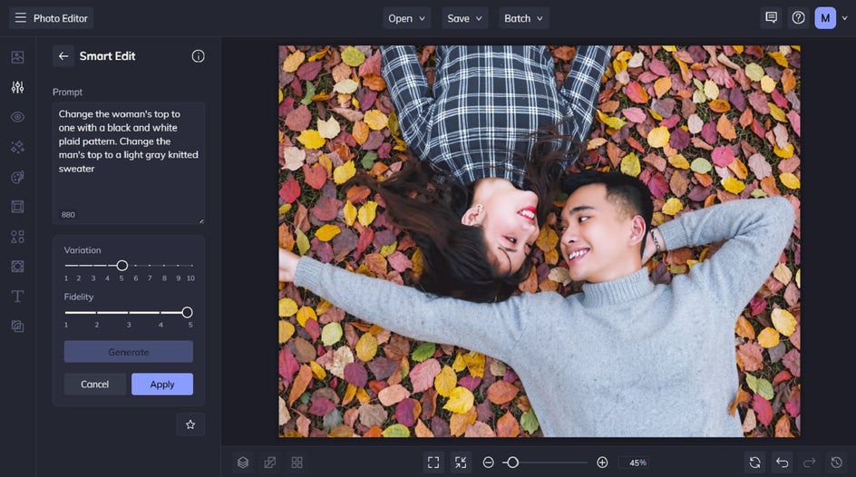 Refine prompt in ai photo editor 