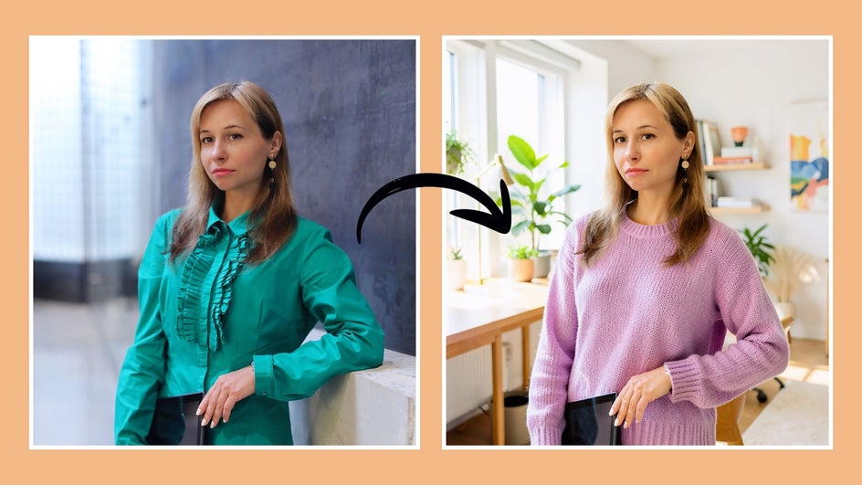 Before and after updating brand photography using BeFunky's Smart Edit