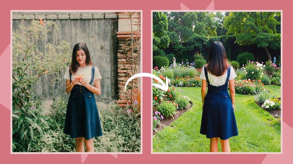 Using AI photo editing in BeFunky to change the perspective and location of a photo