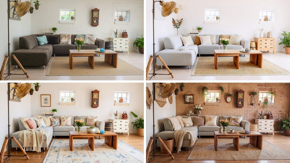 Testing different home decor styles and aesthetics using Smart Edit AI photo editor BeFunky