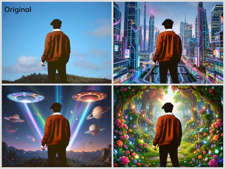 Using Smart Edit AI photo editing to create fantasy setting