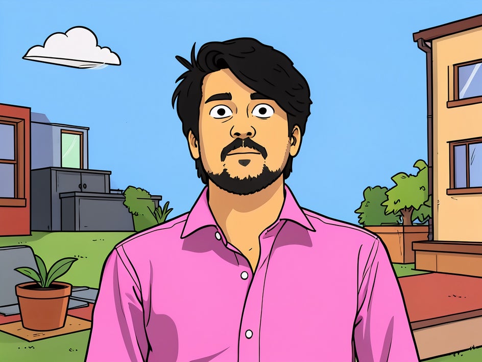 After using Smart Edit ai photo editing to turn a portrait into a cartoon tv show style