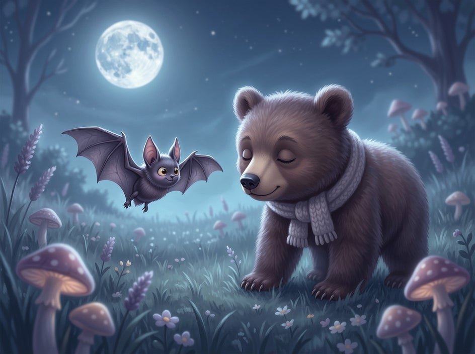 sleep bear ai generated illustration for children's book