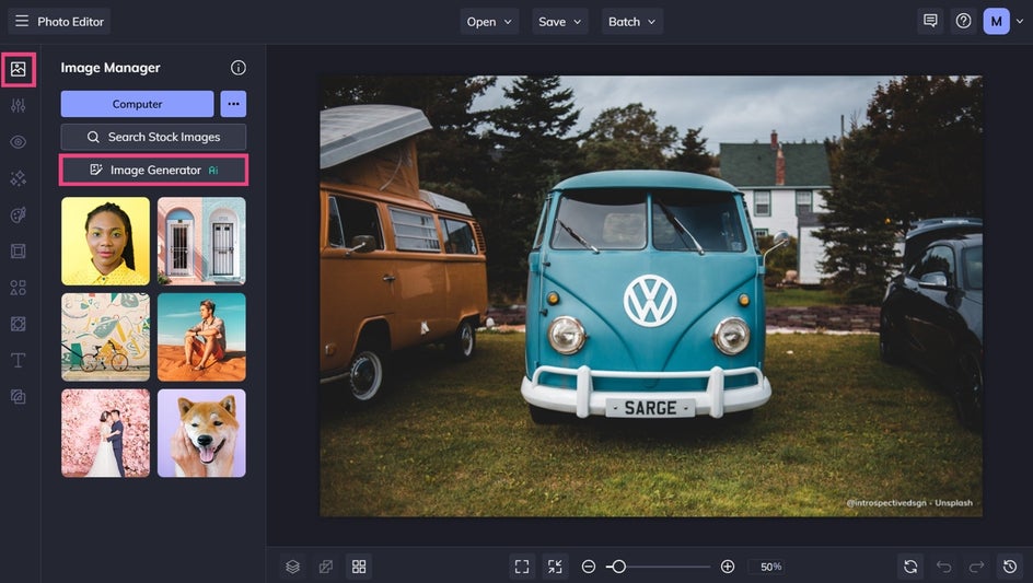 befunky ai text to image generator from image manager